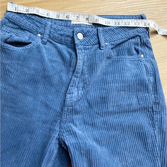 ❤️❤️PacSun Slate Blue Corduroy High-Waisted Straight Leg Short -Length Mom Pants - Picture 7 of 10